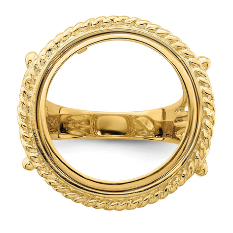 18 mm 14k Yellow Gold coin bezel ring for US 10¢ Dime - Roosevelt — additional image