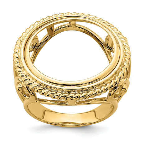 18 mm 14k Yellow Gold coin bezel ring for US 10¢ Dime - Roosevelt — additional image