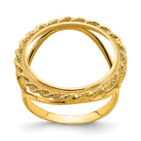 18 mm 14k Yellow Gold coin bezel ring for US 10¢ Dime - Roosevelt — additional image