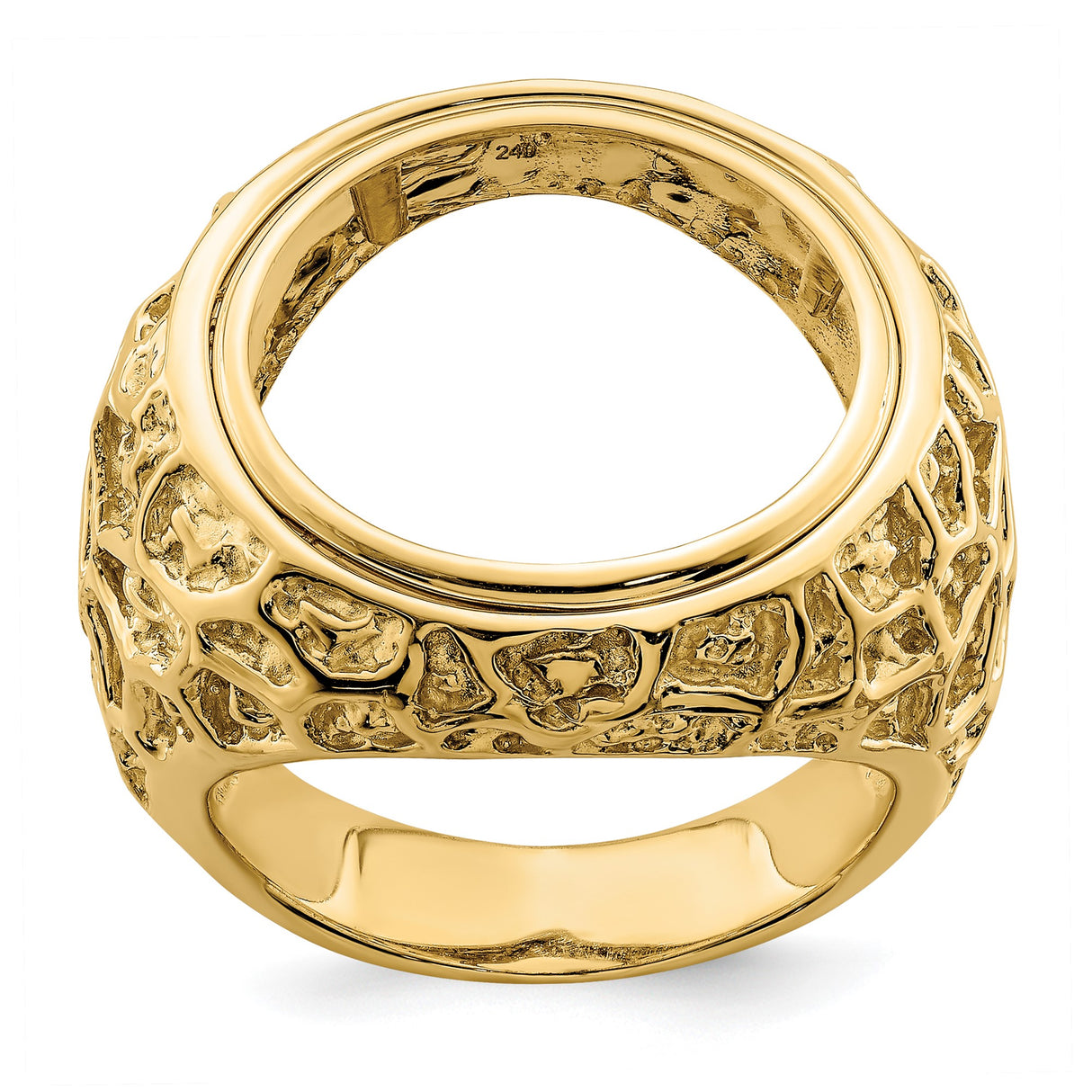 18 mm 14k Yellow Gold coin bezel ring for US 10¢ Dime - Roosevelt — additional image