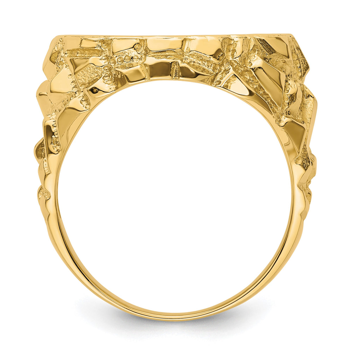18 mm 14k Yellow Gold coin bezel ring for US 10¢ Dime - Roosevelt — alternate view