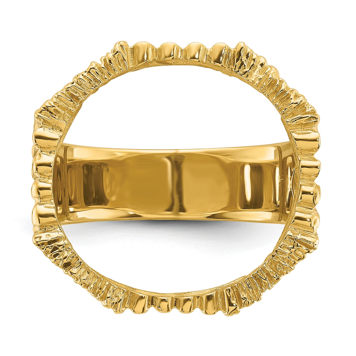 18 mm 14k Yellow Gold coin bezel ring for US 10¢ Dime - Roosevelt — additional image