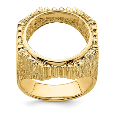 18 mm 14k Yellow Gold coin bezel ring for US 10¢ Dime - Roosevelt — additional image