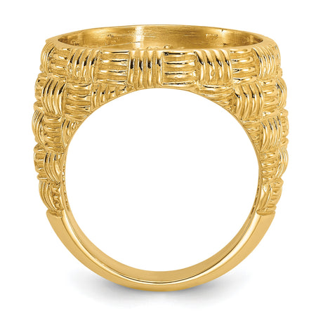18 mm 14k Yellow Gold coin bezel ring for US 10¢ Dime - Roosevelt — alternate view