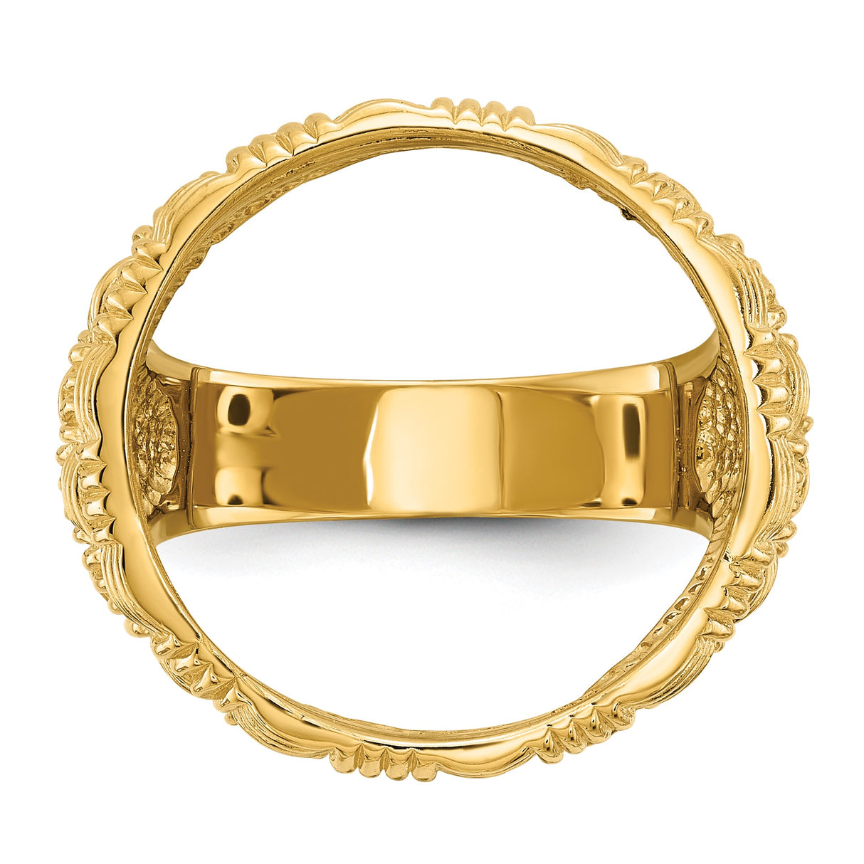 18 mm 14k Yellow Gold coin bezel ring for US 10¢ Dime - Roosevelt — additional image