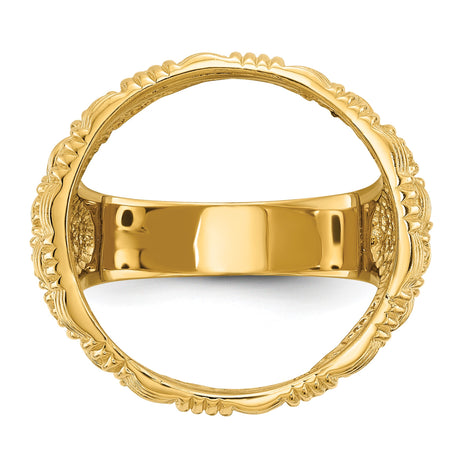18 mm 14k Yellow Gold coin bezel ring for US 10¢ Dime - Roosevelt — additional image
