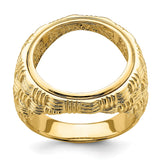 18 mm 14k Yellow Gold coin bezel ring for US 10¢ Dime - Roosevelt — additional image