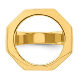 18 mm 14k Yellow Gold coin bezel ring for US 10¢ Dime - Roosevelt — additional image