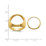 18 mm 14k Yellow Gold coin bezel ring for US 10¢ Dime - Roosevelt — size reference (ruler)