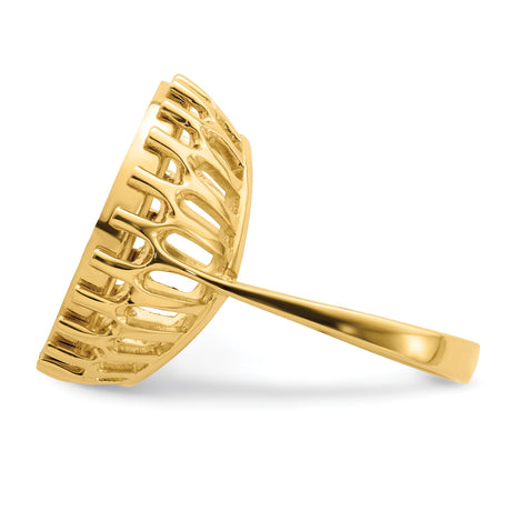 18 mm 14k Yellow Gold coin bezel ring for US 10¢ Dime - Roosevelt — additional image