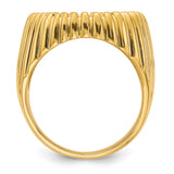 18 mm 14k Yellow Gold coin bezel ring for US 10¢ Dime - Roosevelt — alternate view