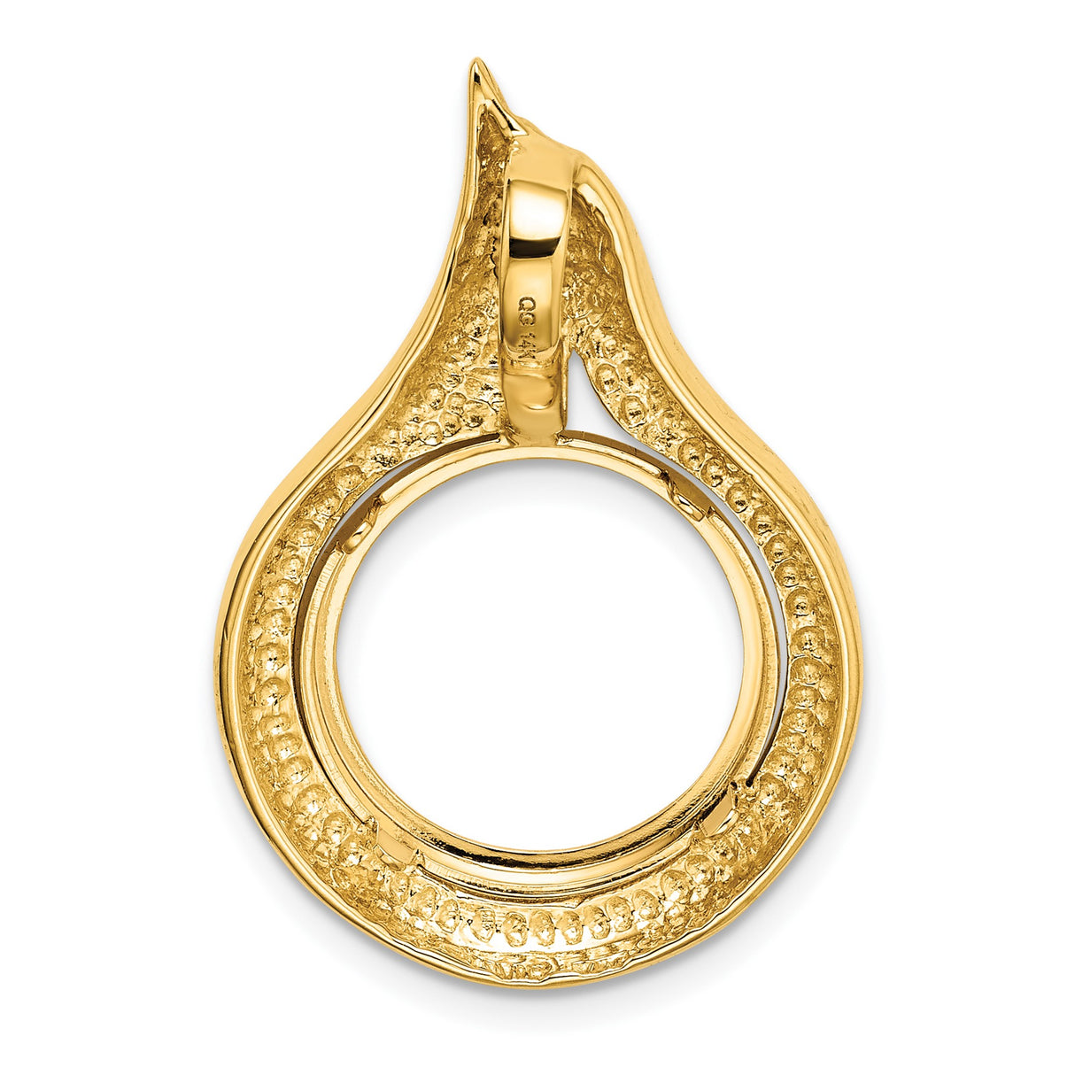 14 mm 14k Yellow Gold coin bezel pendant for US 3¢ Trime Three Cent Silver — additional image