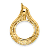 14 mm 14k Yellow Gold coin bezel pendant for US 3¢ Trime Three Cent Silver — additional image