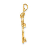 14 mm 14k Yellow Gold coin bezel pendant for US 3¢ Trime Three Cent Silver — alternate view