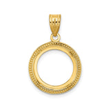 14 mm 14k Yellow Gold coin bezel pendant for US 3¢ Trime Three Cent Silver — additional image