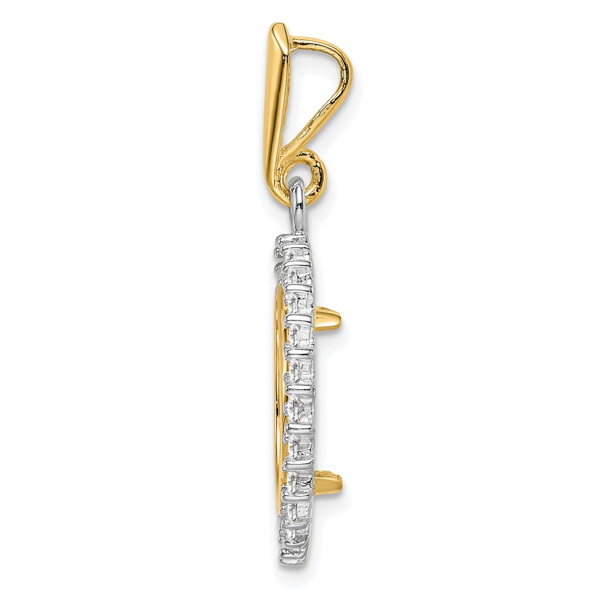 14 mm 14k Multi-Tone Gold coin bezel pendant for US 3¢ Trime Three Cent Silver — alternate view