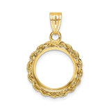 14 mm 14k Yellow Gold coin bezel pendant for US 3¢ Trime Three Cent Silver — additional image