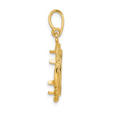 14 mm 14k Yellow Gold coin bezel pendant for US 3¢ Trime Three Cent Silver — alternate view