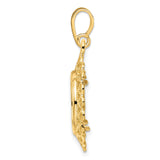 14 mm 14k Yellow Gold coin bezel pendant for US 3¢ Trime Three Cent Silver — alternate view