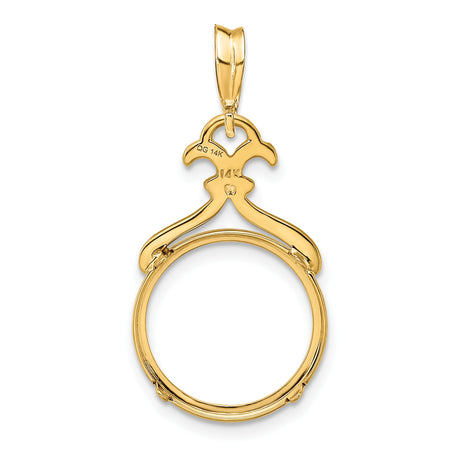 14 mm 14k Yellow Gold coin bezel pendant for US 3¢ Trime Three Cent Silver — additional image
