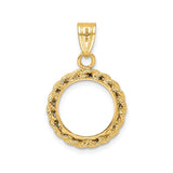 14 mm 14k Yellow Gold coin bezel pendant for US 3¢ Trime Three Cent Silver — additional image