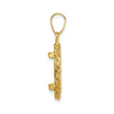 14 mm 14k Yellow Gold coin bezel pendant for US 3¢ Trime Three Cent Silver — alternate view