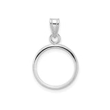 14 mm 14k White Gold coin bezel pendant for US 3¢ Trime Three Cent Silver
