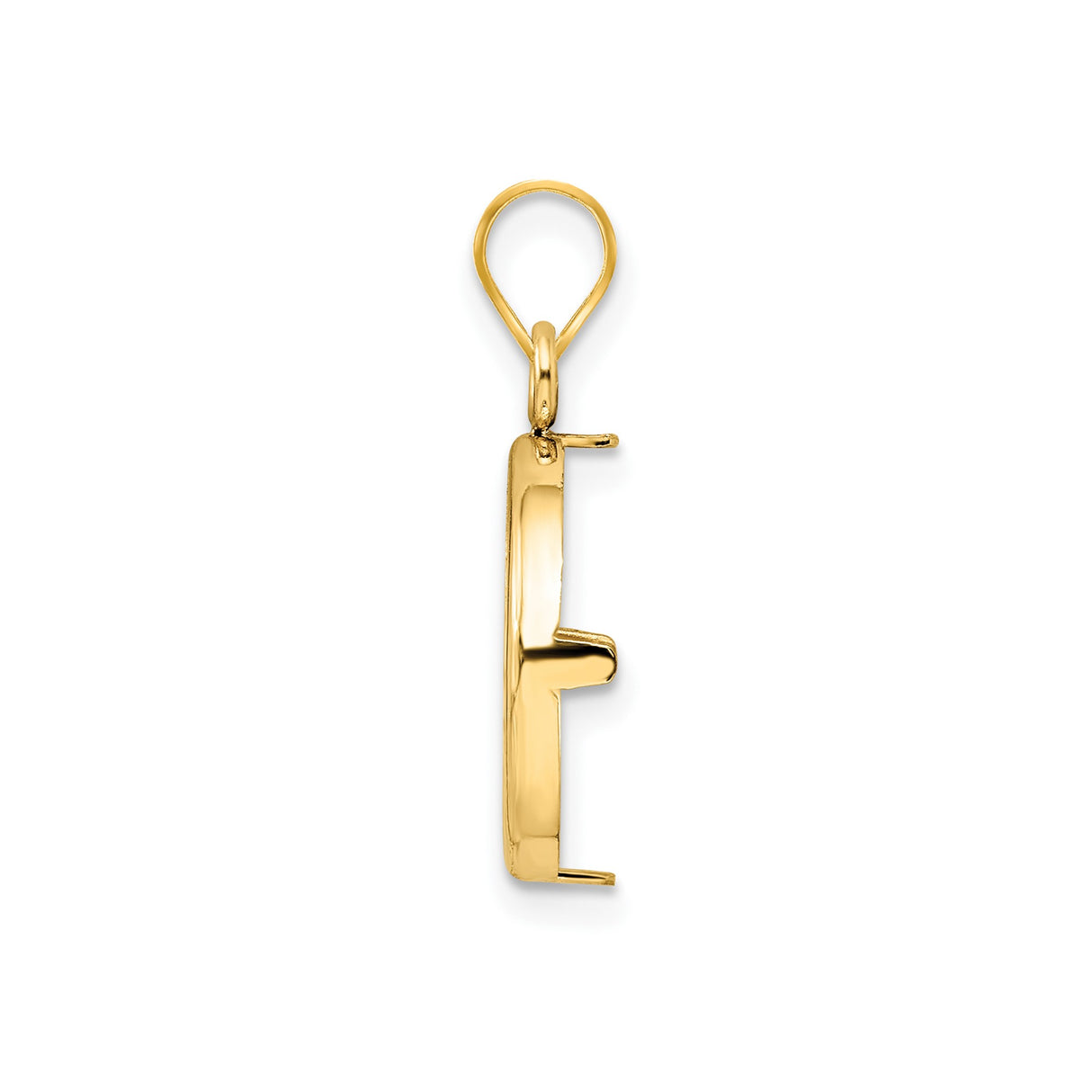 14 mm 14k Yellow Gold coin bezel pendant for US 3¢ Trime Three Cent Silver — alternate view
