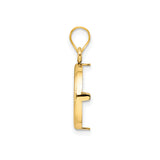 14 mm 14k Yellow Gold coin bezel pendant for US 3¢ Trime Three Cent Silver — alternate view