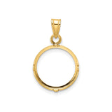 14 mm 14k Yellow Gold coin bezel pendant for US 3¢ Trime Three Cent Silver — additional image