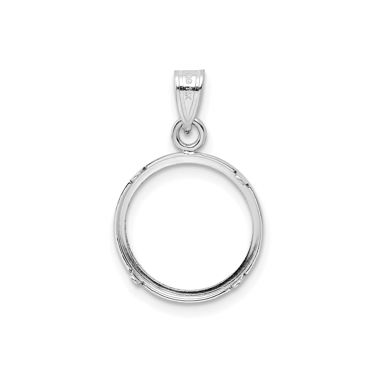 14 mm 14k White Gold coin bezel pendant for US 3¢ Trime Three Cent Silver — additional image