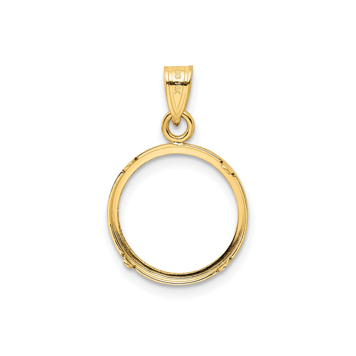 14 mm 14k Yellow Gold coin bezel pendant for US 3¢ Trime Three Cent Silver — additional image