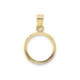14 mm 14k Yellow Gold coin bezel pendant for US 3¢ Trime Three Cent Silver — additional image
