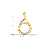 14 mm 14k Yellow Gold coin bezel pendant for US 3¢ Trime Three Cent Silver — size reference (ruler)