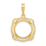 14 mm 14k Yellow Gold coin bezel pendant for US 3¢ Trime Three Cent Silver — additional image