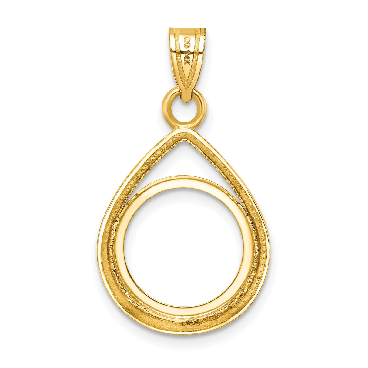 14 mm 14k Yellow Gold coin bezel pendant for US 3¢ Trime Three Cent Silver — additional image