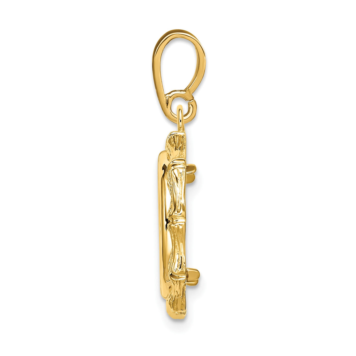 14 mm 14k Yellow Gold coin bezel pendant for US 3¢ Trime Three Cent Silver — alternate view