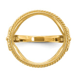 14 mm 14k Yellow Gold coin bezel ring for US 3¢ Trime Three Cent Silver — additional image