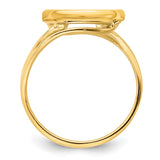 14 mm 14k Yellow Gold coin bezel ring for US 3¢ Trime Three Cent Silver — alternate view