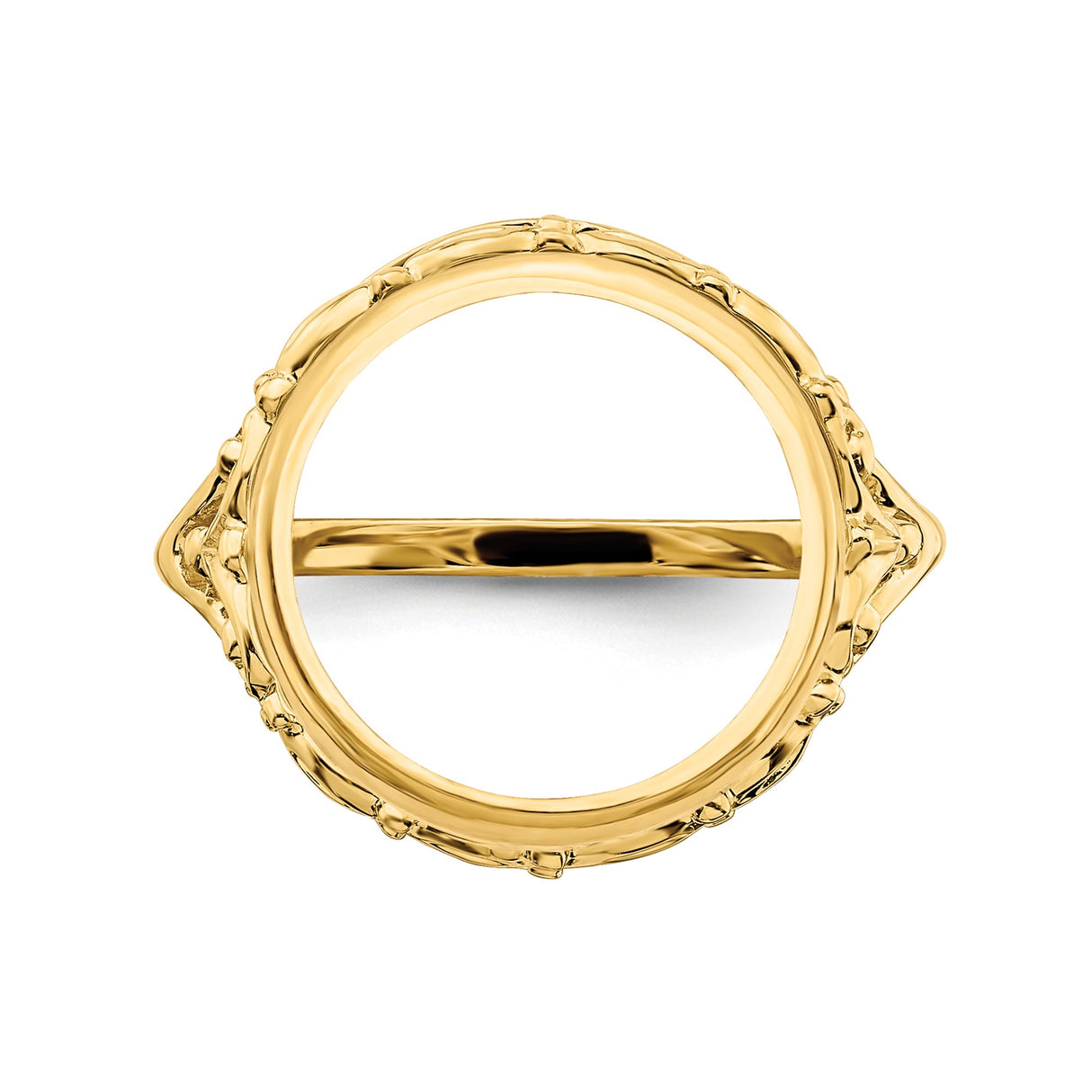 14 mm 14k Yellow Gold coin bezel ring for US 3¢ Trime Three Cent Silver — additional image