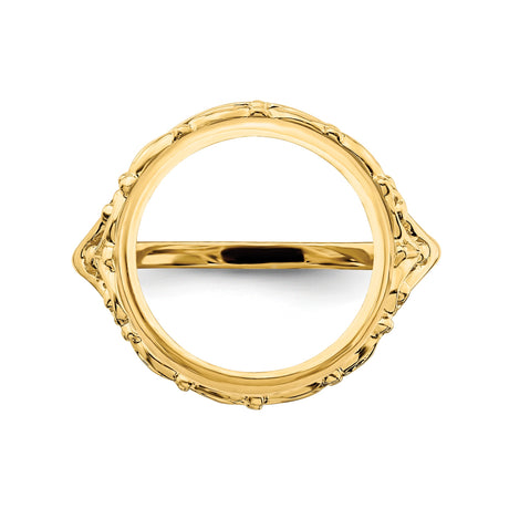 14 mm 14k Yellow Gold coin bezel ring for US 3¢ Trime Three Cent Silver — additional image
