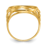 14 mm 14k Yellow Gold coin bezel ring for US 3¢ Trime Three Cent Silver — alternate view