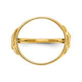 14 mm 14k Yellow Gold coin bezel ring for US 3¢ Trime Three Cent Silver — additional image