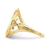 14 mm 14k Yellow Gold coin bezel ring for US 3¢ Trime Three Cent Silver — additional image