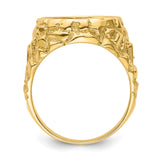 14 mm 14k Yellow Gold coin bezel ring for US 3¢ Trime Three Cent Silver — alternate view