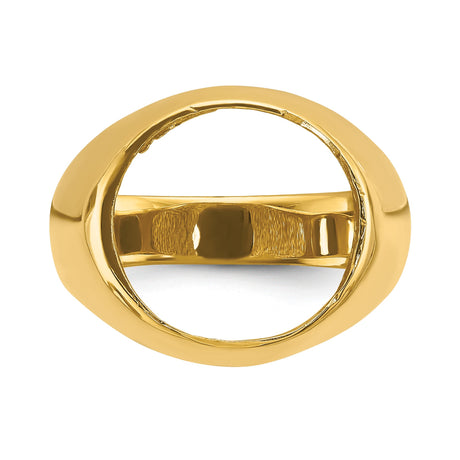 14 mm 14k Yellow Gold coin bezel ring for US 3¢ Trime Three Cent Silver — additional image