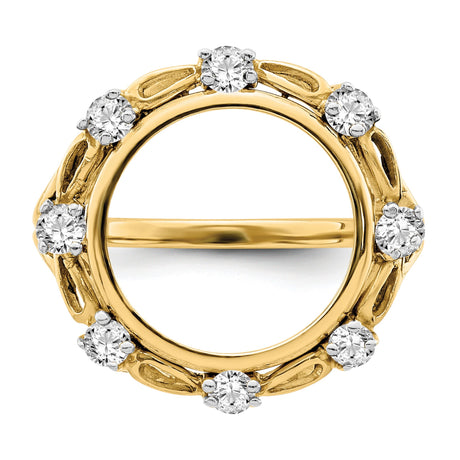 14 mm 14k Yellow Gold coin bezel ring for US 3¢ Trime Three Cent Silver — additional image