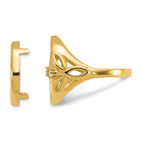 14 mm 14k Yellow Gold coin bezel ring for US 3¢ Trime Three Cent Silver — additional image