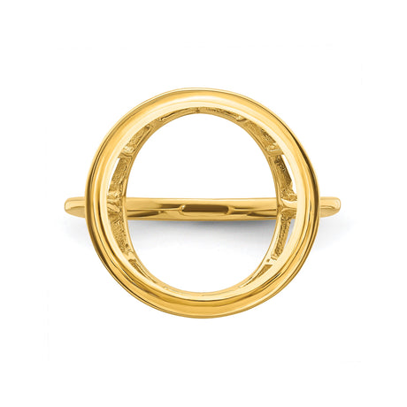 14 mm 14k Yellow Gold coin bezel ring for US 3¢ Trime Three Cent Silver — additional image