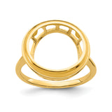14 mm 14k Yellow Gold coin bezel ring for US 3¢ Trime Three Cent Silver — additional image